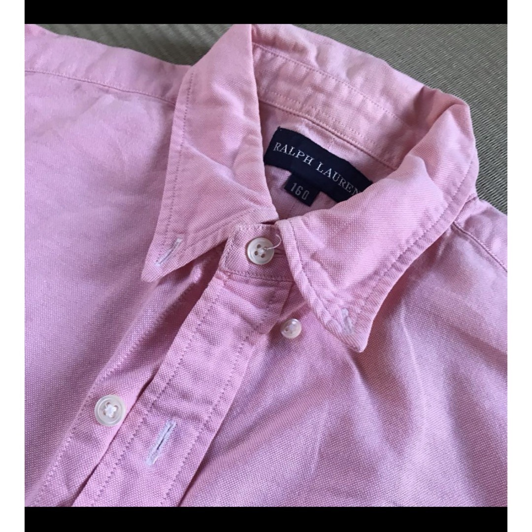 Ralph Lauren(ラルフローレン)のラルフローレン　ボタンダウンシャツ　160 女性S　ピンク　コットン レディースのトップス(シャツ/ブラウス(長袖/七分))の商品写真