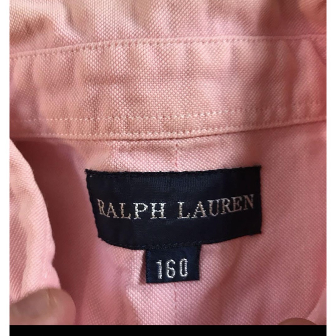 Ralph Lauren(ラルフローレン)のラルフローレン　ボタンダウンシャツ　160 女性S　ピンク　コットン レディースのトップス(シャツ/ブラウス(長袖/七分))の商品写真