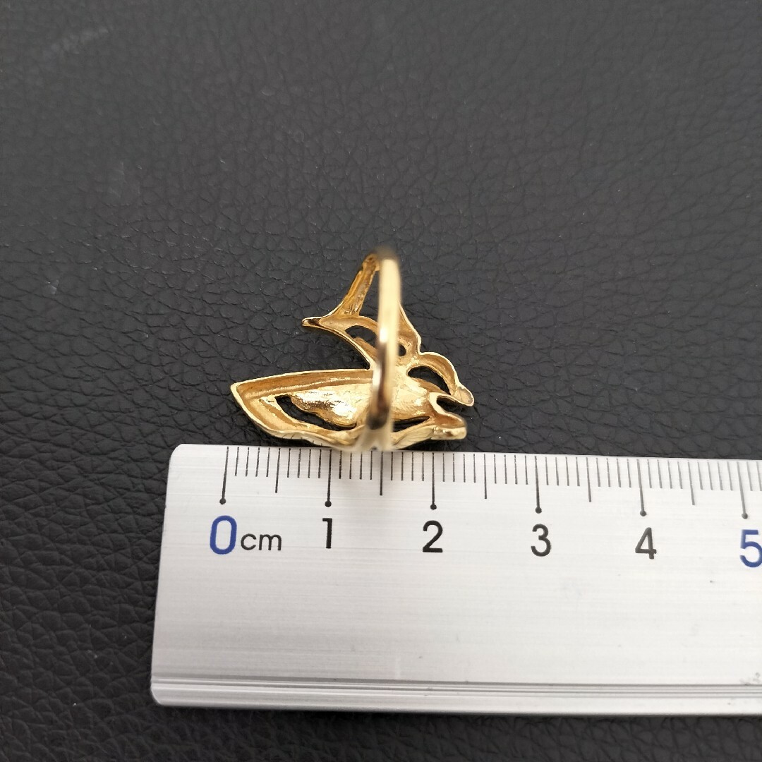 (M032712) K18 YG リング 指輪 蝶々 モチーフ 約11号 レディースのアクセサリー(リング(指輪))の商品写真