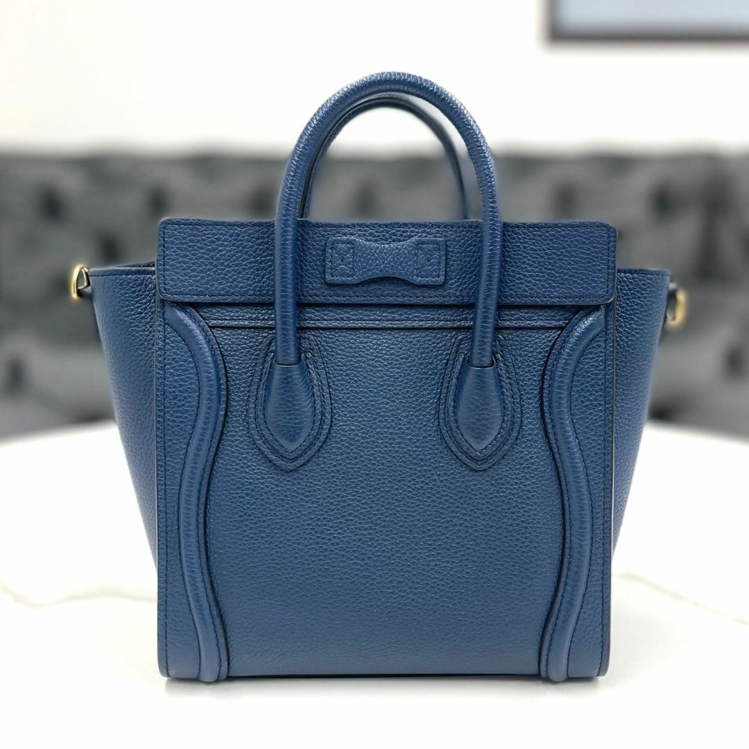 CELINE - 美品☆ セリーヌ ラゲージ ナノ ネイビー レザー 2way CELINE - 美品☆ セリーヌ ラゲージ ナノ ネイビー レザー 2way