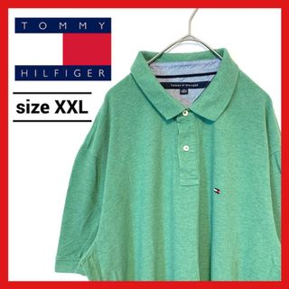 トミーヒルフィガー(TOMMY HILFIGER)の90s 古着 トミーヒルフィガー 半袖ポロシャツ 刺繍ロゴ ゆるダボ XXL (ポロシャツ)