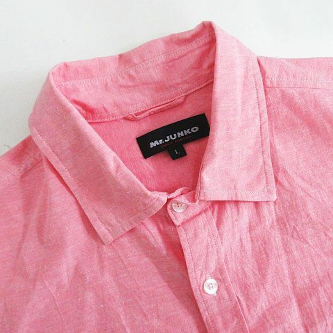 Mr.Junko(ミスタージュンコ)のミスタージュンコ Mr.JUNKO シャツ 長袖 胸ポケット 麻混 L ピンク メンズのトップス(シャツ)の商品写真