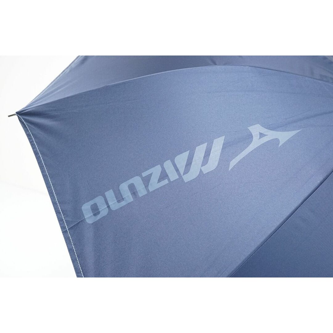 晴雨兼用傘 MIZUNO ミズノ USED美品 ネイビー ロゴ UV 遮光 グラス骨 ジャンプ 62cm  通勤 通学 C A0416 レディースのファッション小物(傘)の商品写真