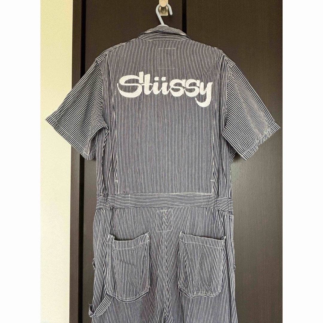 STUSSY(ステューシー)のStussy/オールインワン/ヒッコリー/半袖/ネイビー/つなぎ/ワークウェア メンズのパンツ(サロペット/オーバーオール)の商品写真