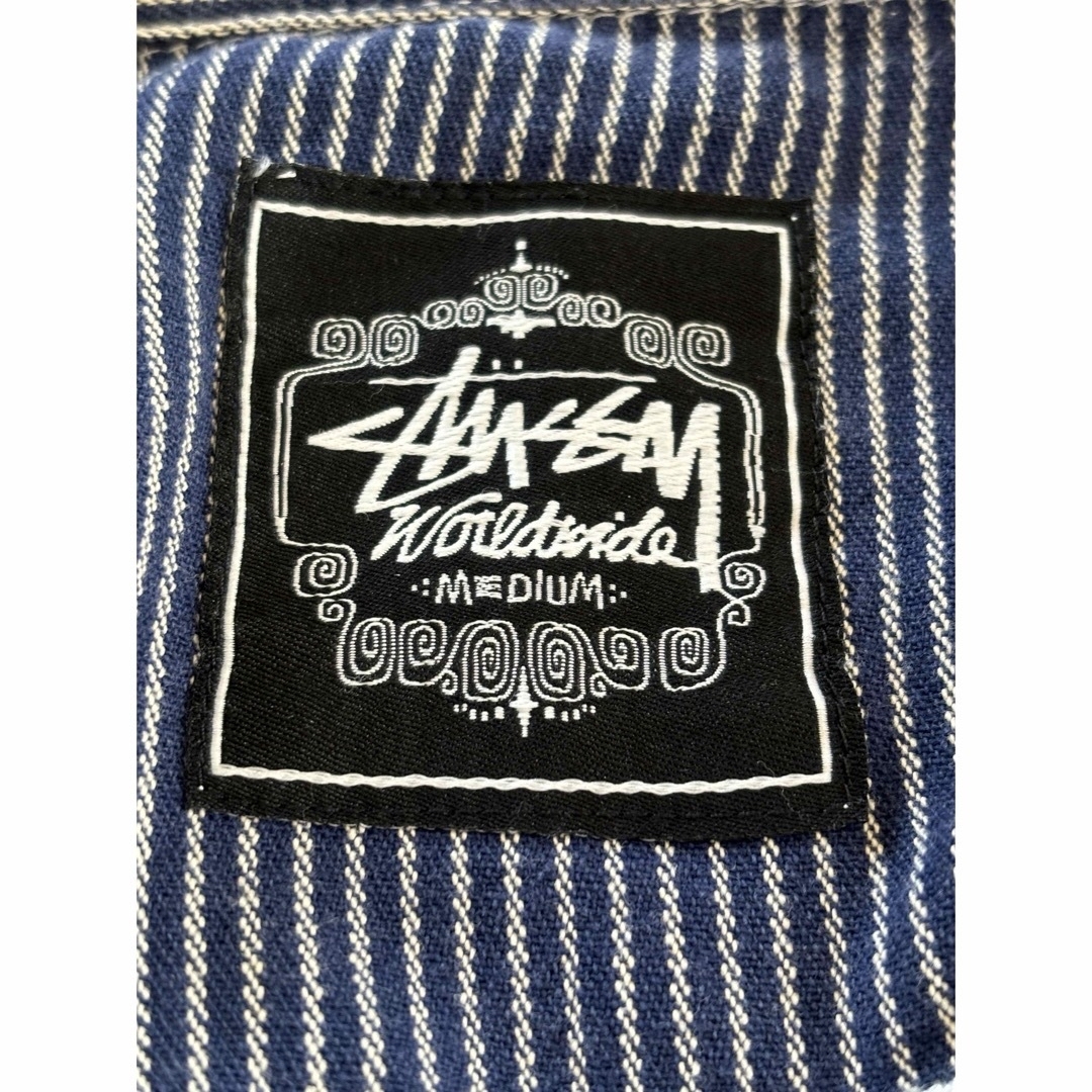 STUSSY - Stussy/オールインワン/ヒッコリー/半袖/ネイビー STUSSY - Stussy/オールインワン/ヒッコリー/半袖/ネイビー