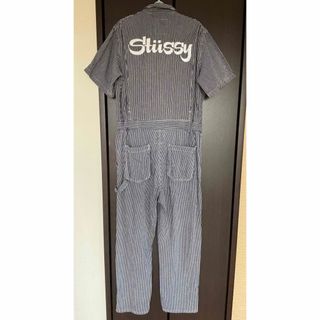 ステューシー(STUSSY)のStussy/オールインワン/ヒッコリー/半袖/ネイビー/つなぎ/ワークウェア(サロペット/オーバーオール)