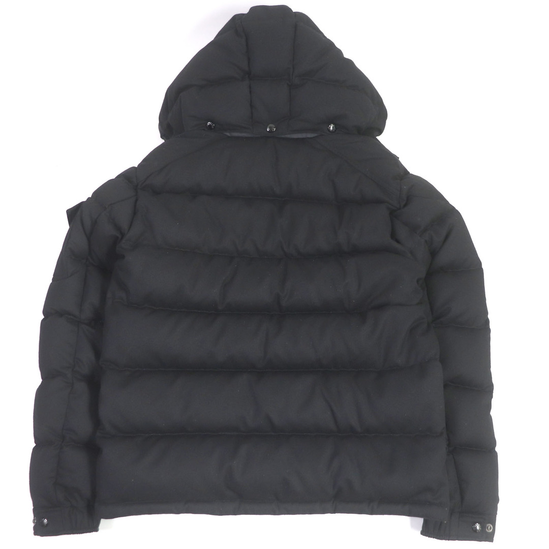 美品□MONCLER モンクレール 22-23AW MONTGENEVRE モンジュネーブル ウール ロゴワッペン WZIP フーデッド  ダウンジャケット パフィージャケット ブラック 3 正規品 メンズ