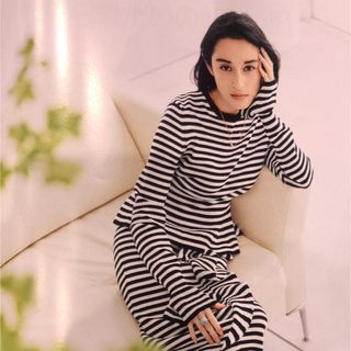 マックスマーラ(Max Mara)のMAXMARA マックスマーラ ペプラム ボーダートップス(ニット/セーター)