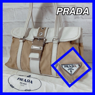 PRADA - 【良品】PRADA 　プラダ　三角プレート　ハンドバッグ　レザーナイロン正規品
