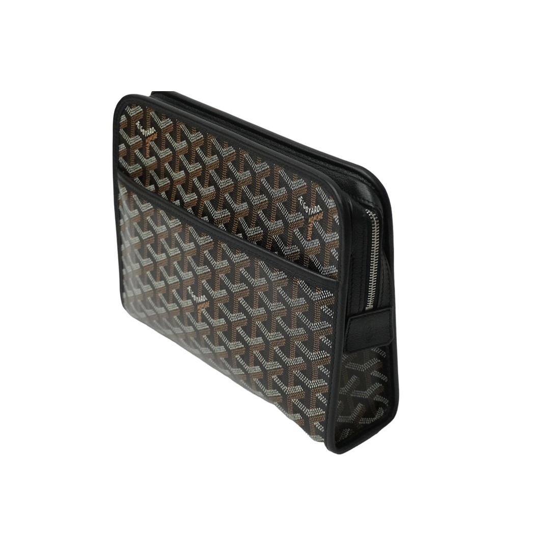 GOYARD(ゴヤール)の新品同様 GOYARD ゴヤール ジュバンス MM ポーチ クラッチバッグ ブラック PVC レザー JOUVENGMLTY01CL01P 中古 61789 レディースのファッション小物(ポーチ)の商品写真