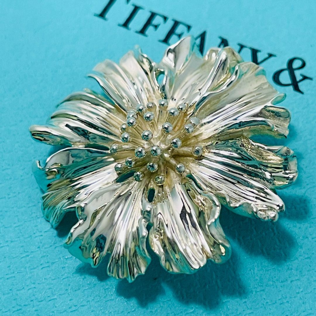 Tiffany & Co.(ティファニー)の希少 美品 ティファニー フラワー ブローチ シルバー TIFFANY★859 レディースのアクセサリー(ブローチ/コサージュ)の商品写真