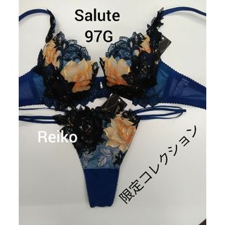 ワコール(Wacoal)のSalute◆97G◆限定コレクション◆P-アップブラ&ソングM　Ｌサイズ♥(ブラ&ショーツセット)