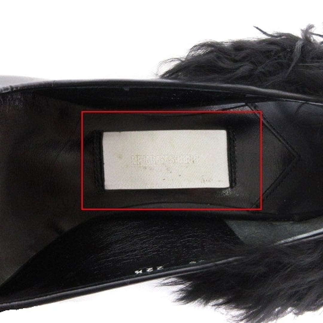 ミハラヤスヒロ パンプス ハイヒール フェイクファー 黒  22.5 レディースの靴/シューズ(ハイヒール/パンプス)の商品写真