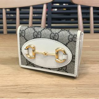 グッチ(Gucci)の超美品 グッチ GGスプリーム ホースビット1955 3つ折りコンパクト財布 白(財布)