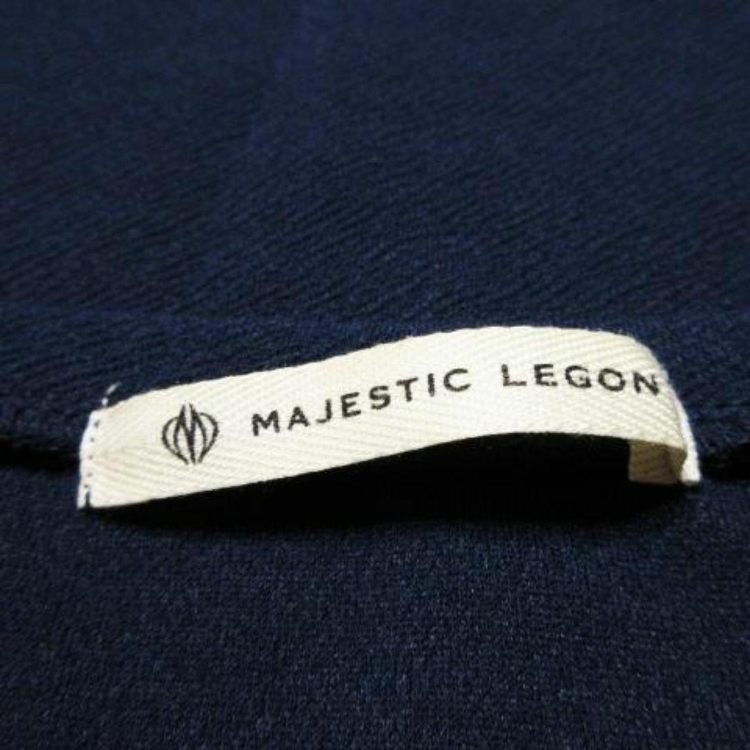 MAJESTIC LEGON(マジェスティックレゴン)のマジェスティックレゴン 切替ストレッチカットソー M 紺 230530CK10A レディースのトップス(カットソー(半袖/袖なし))の商品写真