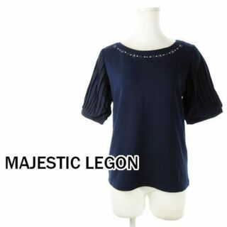 マジェスティックレゴン(MAJESTIC LEGON)のマジェスティックレゴン 切替ストレッチカットソー M 紺 230530CK10A(カットソー(半袖/袖なし))
