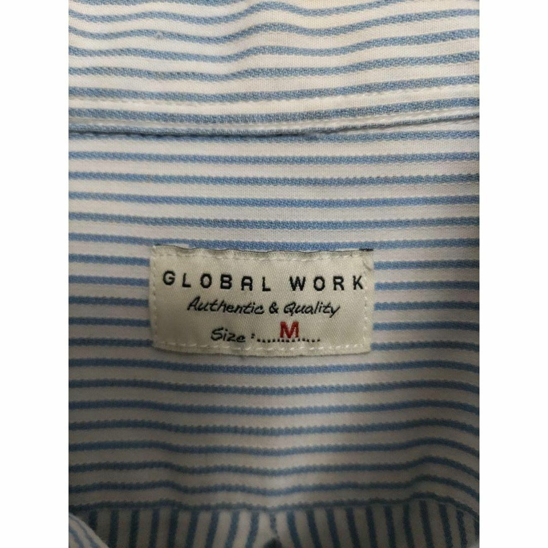 GLOBAL WORK(グローバルワーク)のグローバルワーク ストライプ柄 長袖 コットン ボタンダウンシャツ 白 M メンズのトップス(シャツ)の商品写真