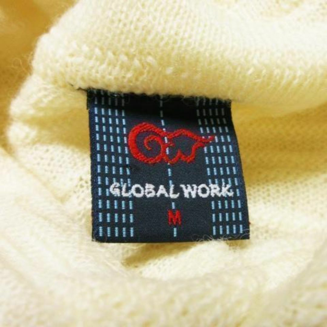 GLOBAL WORK(グローバルワーク)のグローバルワーク ランダムニット衿付カーディガン M 白 230530CK3A メンズのトップス(ニット/セーター)の商品写真