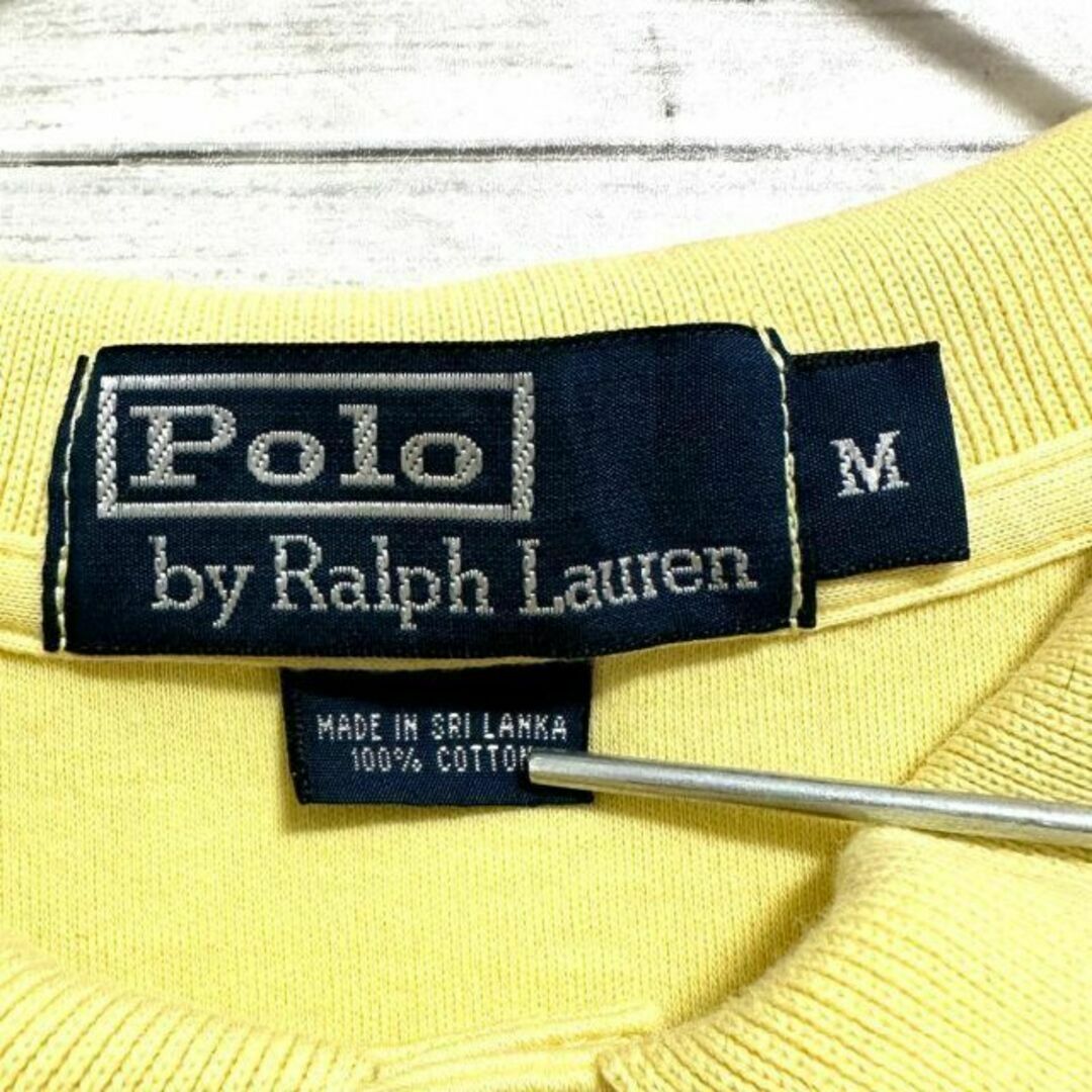 POLO RALPH LAUREN(ポロラルフローレン)の8L US古着ポロラルフローレン 半袖ポロシャツ ポニー刺繍 無地 イエロー メンズのトップス(ポロシャツ)の商品写真