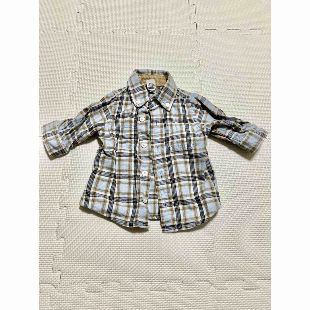 babyGAP(ベビーギャップ)のbabyGAP 60cm  シャツ 長袖　チェック柄　男の子　子供服　ベビー服 キッズ/ベビー/マタニティのベビー服(~85cm)(シャツ/カットソー)の商品写真