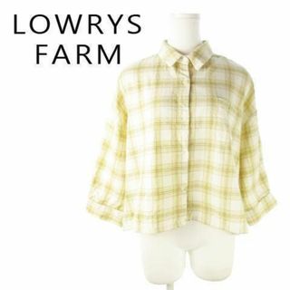 LOWRYS FARM - ローリーズファーム オーバーサイズチェックシャツ M 黄 230601AO14A