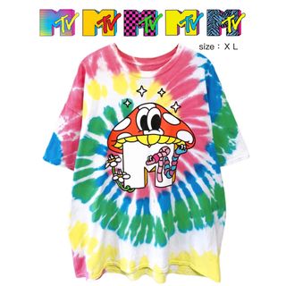 エムティーヴィー(MTV)のMTV　mushroom　Tシャツ　XL　ダイタイ柄　USA古着(Tシャツ/カットソー(半袖/袖なし))