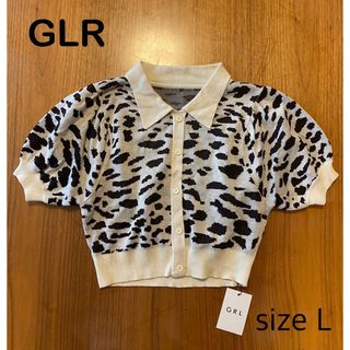 グレイル(GRL)のGRL グレイル 襟付き レオパード柄 ショート丈 ニットトップス(カットソー(半袖/袖なし))