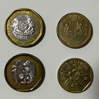 シンガポール アンティーク 風水コイン 4枚(貨幣)