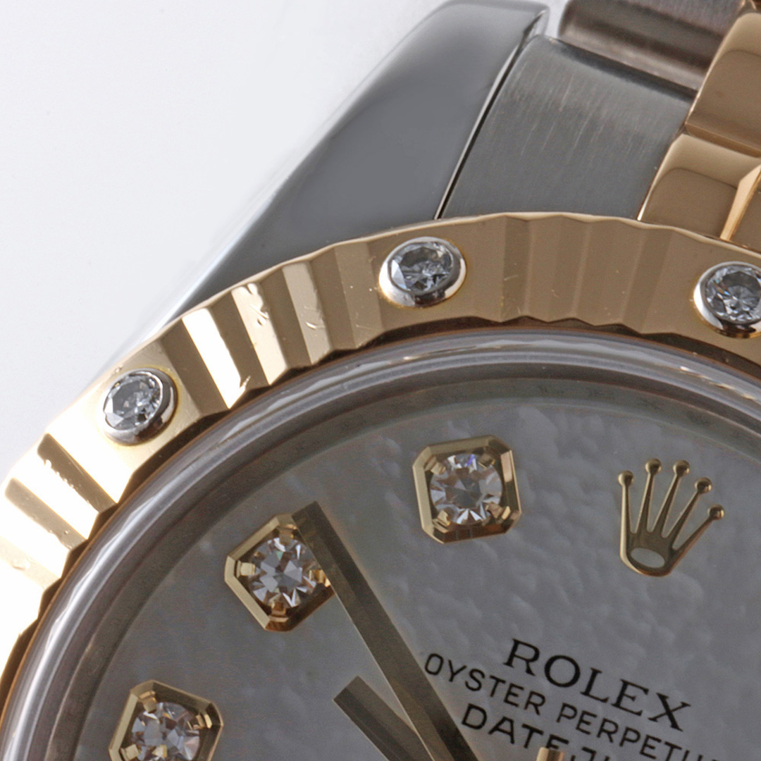 ROLEX(ロレックス)のロレックス デイトジャスト ベゼル12Pダイヤ 179313NG ホワイトシェル M番 レディース 中古 腕時計 レディースのファッション小物(腕時計)の商品写真