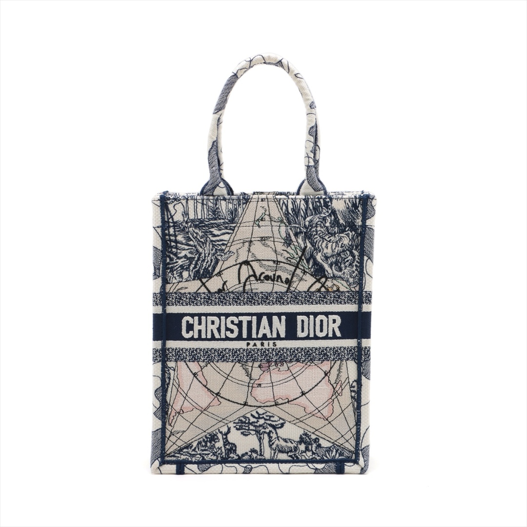 Christian Dior(クリスチャンディオール)のクリスチャンディオール バーティカル ブックトート キャンバス  ネイビー レディースのバッグ(ハンドバッグ)の商品写真