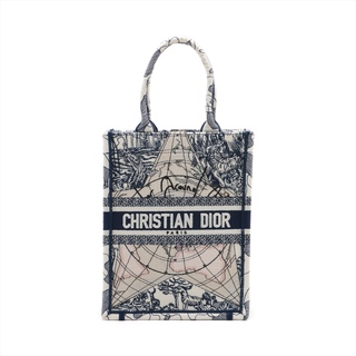 クリスチャンディオール(Christian Dior)のクリスチャンディオール バーティカル ブックトート キャンバス  ネイビー(ハンドバッグ)