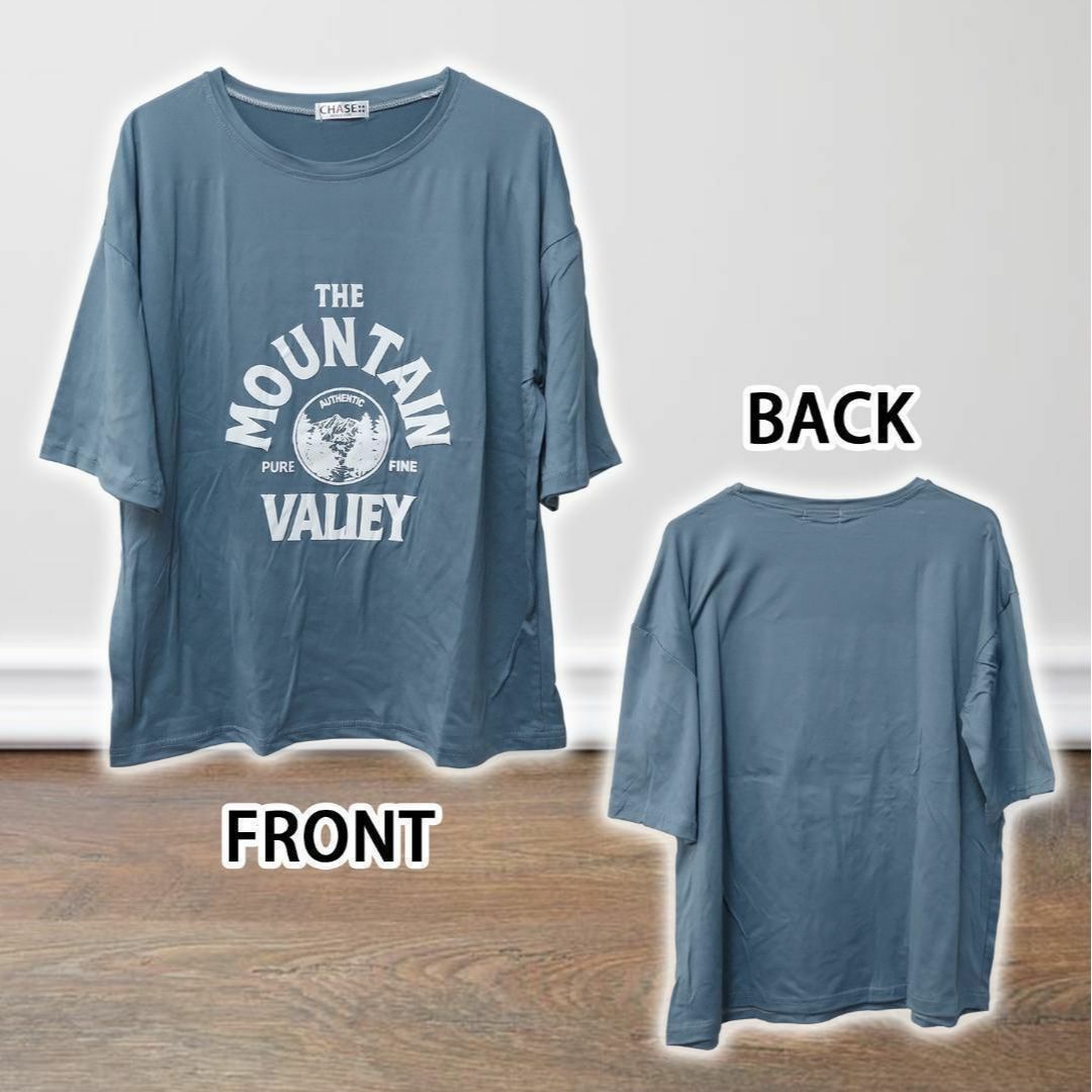 【新品】メンズ ロゴTシャツ 半袖 ブルー 2XL メンズのトップス(Tシャツ/カットソー(半袖/袖なし))の商品写真
