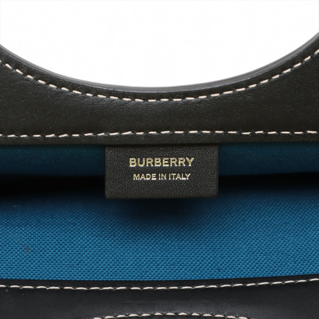 BURBERRY(バーバリー)のバーバリー  キャンバス×レザー  ブルー レディース ハンドバッグ レディースのバッグ(ハンドバッグ)の商品写真