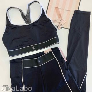 Victoria's Secret - 【新品】VS スポーツ レギンス セットアップ VSロゴ ブラック S