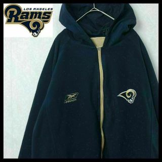 リーボック(Reebok)の【希少】NFL rams ジャケット リバーシブル フリース ラムズ 刺繍ロゴ(ナイロンジャケット)