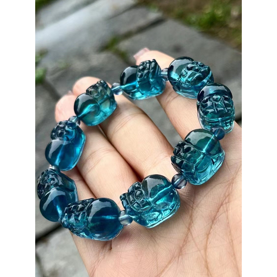 ⭐︎【高級】天然 アクアマリン ブレスレット 47.6g ⭐︎【高級】天然 アクアマリン ブレスレット 47.6g