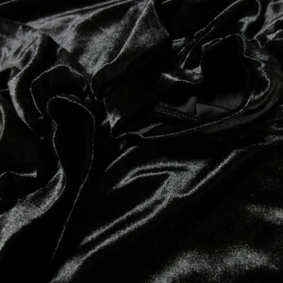 BROWNY(ブラウニー)のブラウニー 短か丈七分袖ベロアカットソー F 黒 230602CK19A レディースのトップス(カットソー(長袖/七分))の商品写真