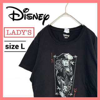 ディズニー(Disney)の90s 古着 ディズニー Tシャツ ジョニーデップ 海賊 レディースL (Tシャツ(半袖/袖なし))