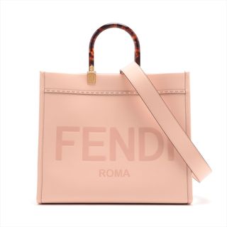 FENDI - フェンディ サンシャイン レザー  ベージュ レディース トートバッグ