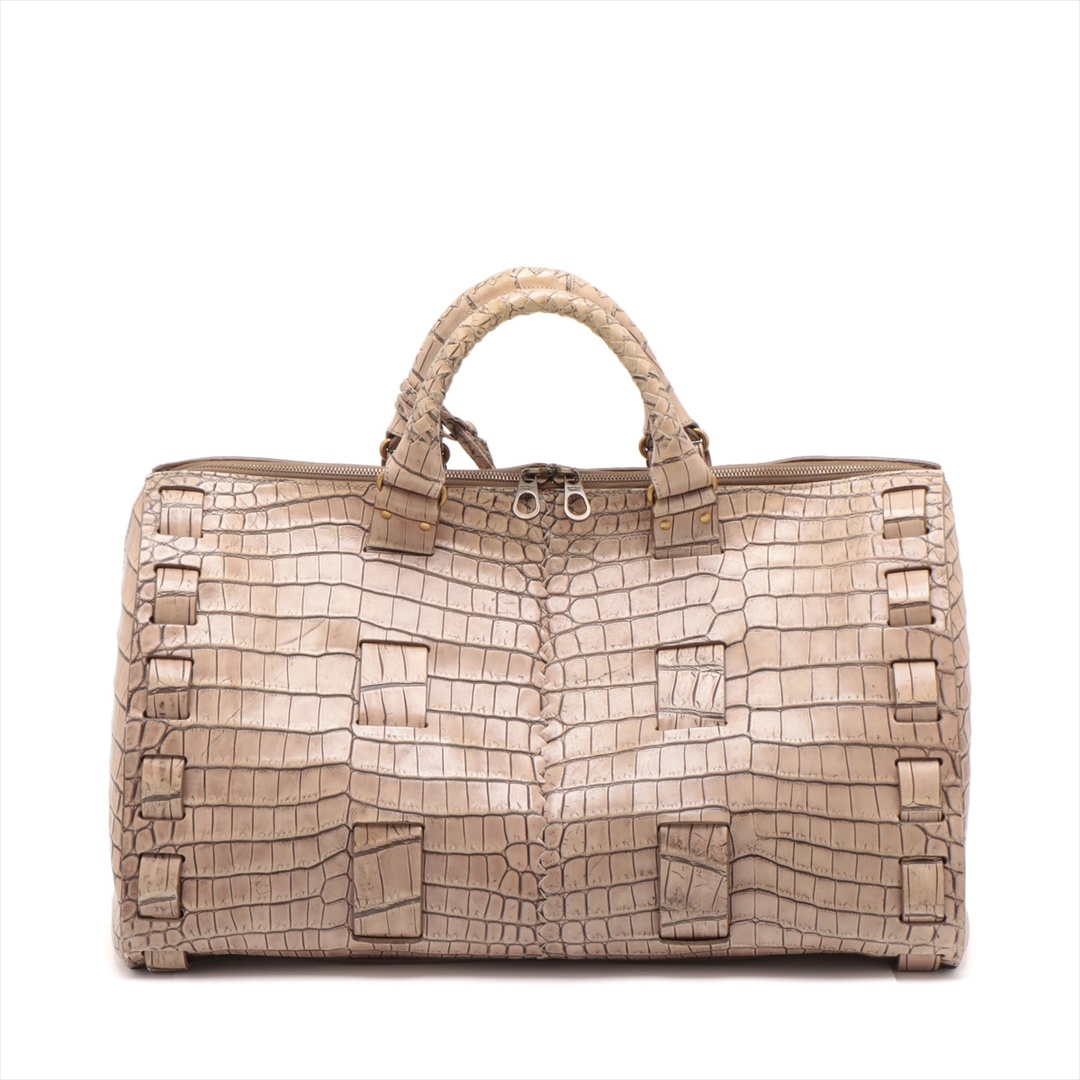 Bottega Veneta(ボッテガヴェネタ)のボッテガヴェネタ  クロコ型押し  ベージュ ユニセックス ボストンバッグ レディースのバッグ(ボストンバッグ)の商品写真