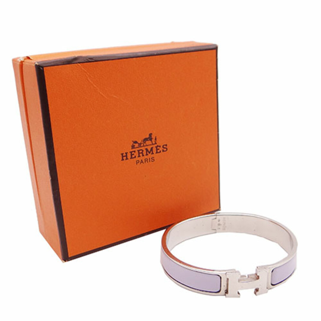 Hermes(エルメス)のエルメス HERMES バングル クリック H ブレスレット レディース ブランド
   シルバー パープル 【中古】 レディースのアクセサリー(ブレスレット/バングル)の商品写真