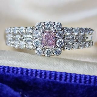 【ピンクダイヤ】FANCY PURPLE PINK 0.134ct ソーティング(リング(指輪))