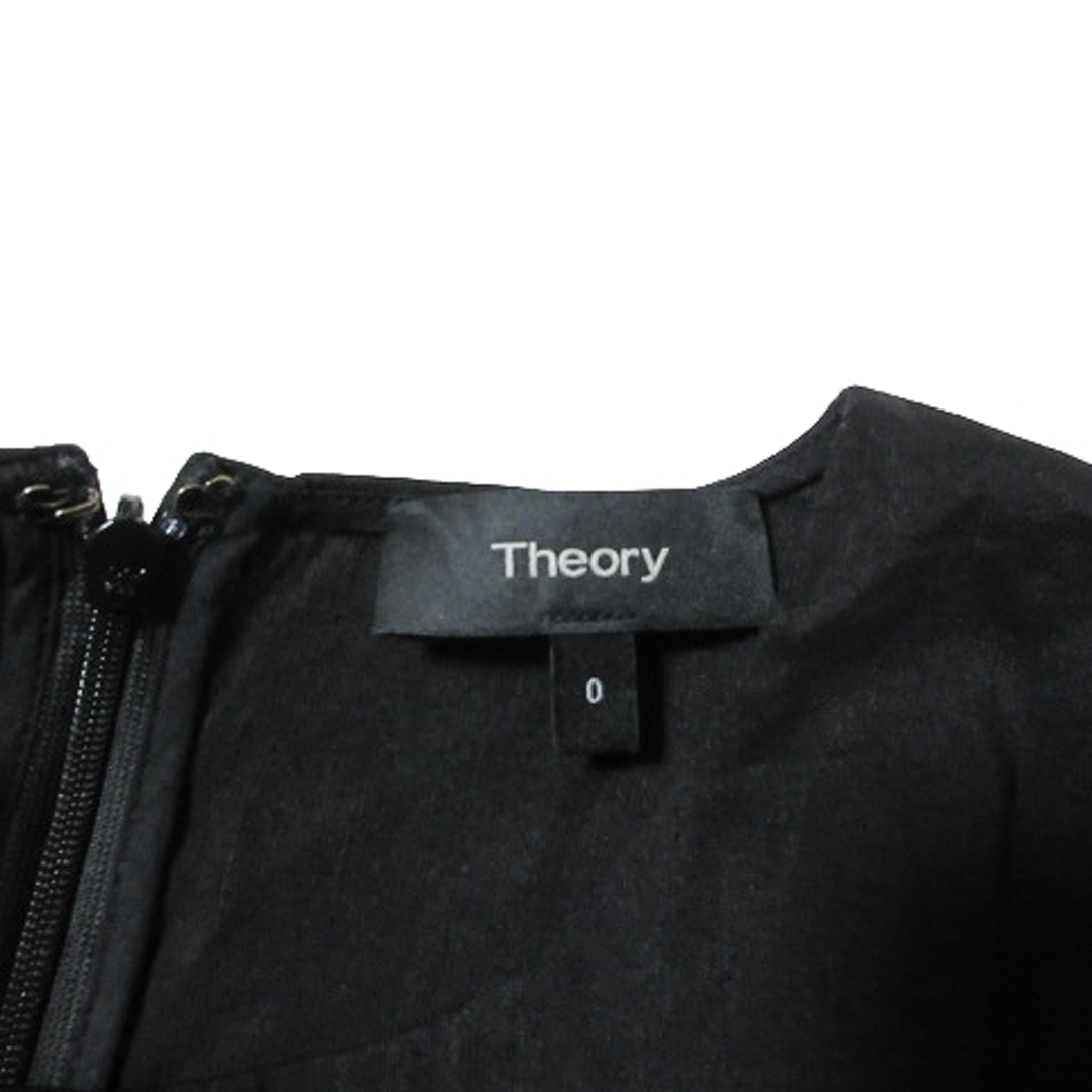 theory(セオリー)のセオリー 19SS ワンピース ひざ丈 フレア リネン混 0 黒 IBO49  レディースのワンピース(ひざ丈ワンピース)の商品写真