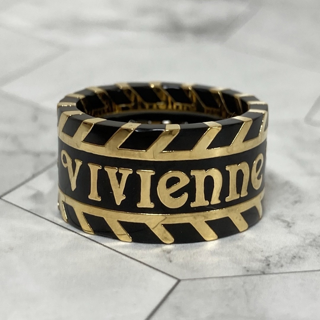 ヴィヴィアン　ジャシンダリング　ゴールド×ブラック レディースのアクセサリー(リング(指輪))の商品写真