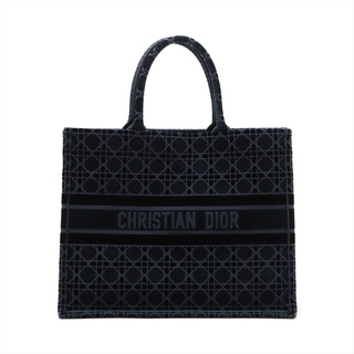クリスチャンディオール(Christian Dior)のクリスチャンディオール ブックトート キャンバス×ベロア  ネイビー レデ(トートバッグ)