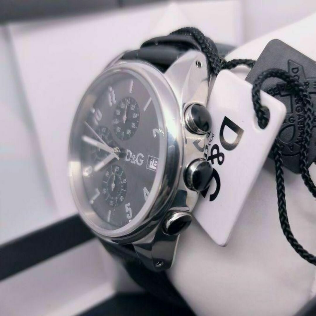 DOLCE&GABBANA(ドルチェアンドガッバーナ)のDOLCE&GABBANA　クロノグラフ　時計　ドルガバ　D&G　ブラック メンズの時計(レザーベルト)の商品写真