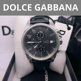 ドルチェアンドガッバーナ(DOLCE&GABBANA)のDOLCE&GABBANA　クロノグラフ　時計　ドルガバ　D&G　ブラック(レザーベルト)