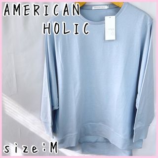 アメリカンホリック(AMERICAN HOLIC)のドルマン変形ステッチカットプルオーバー　L(カットソー(長袖/七分))