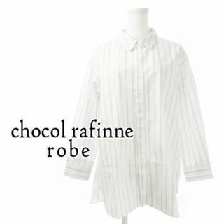 chocol raffine robe - ショコラフィネローブ 七分袖シャツ ストライプ F 緑 230628CK1A