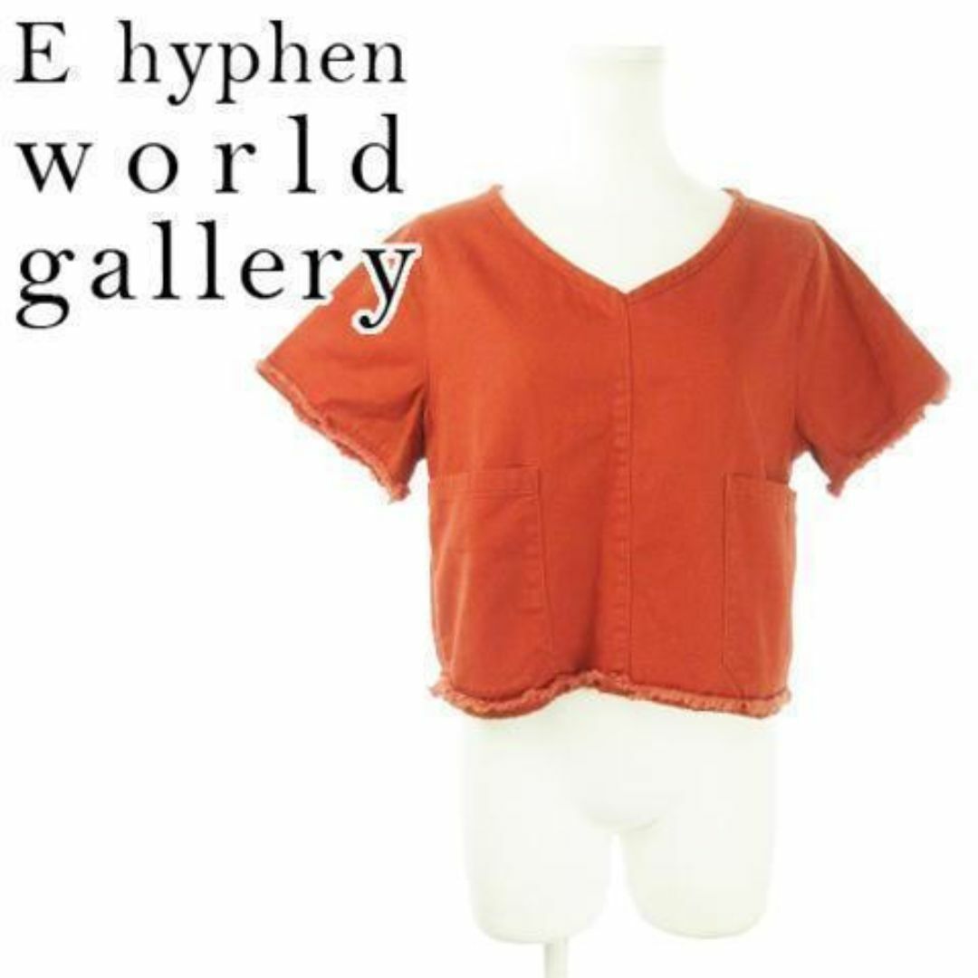 E hyphen world gallery(イーハイフンワールドギャラリー)のイーハイフンワールドギャラリー 半袖デニムカットソー F 230629AO3A レディースのトップス(カットソー(半袖/袖なし))の商品写真